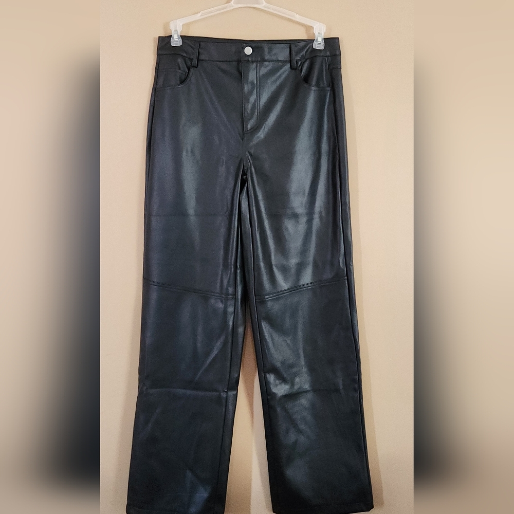 WET SEAL Womens Size Large Black Faux Leather Pants